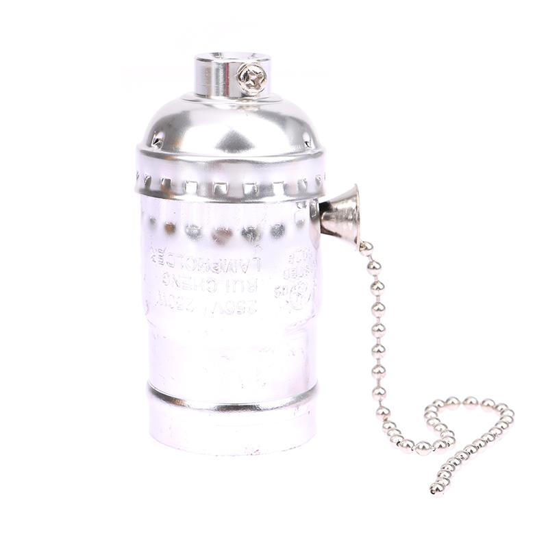 1Pc Vintage E26 E27 Aluminum Lamp Base Screw Light Screw Socket With Switch