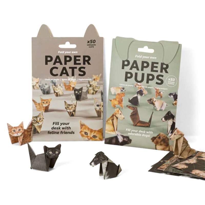 Set de activități creative pliabile cu pisici, câini și dinozauri din hârtie realizate manual Pentru copii, adulți și iubitori de animale Cadou Proiecte de artizanat Decorațiuni