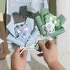 4 Pcs Creative Wedding Handheld Small Bouquet Handmade Knitted Puff Flower Bouquet Mini Woolen Crochet Flowers Home Party Decor