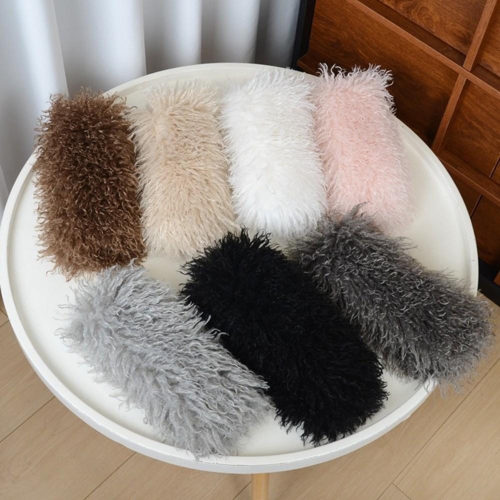 Solid Color Plush Scarf Versatile Neck Protection Scarf Cozy Imitation Wool Scarf For Women