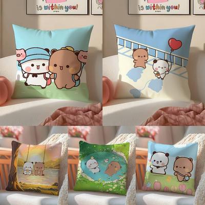 Popular Cartoon Bubu & Dudu Cute Pillow Case Comfort Sofa Bed Silky Elegant Invisible Zipper Decorative Cushion Cover