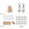 Creative Guardian Angel Wings Keychain Plus Organza Bags & Thank You Tags Baby Shower Party Supplies Wedding Birthday Gifts (Mix Color 20pcs)