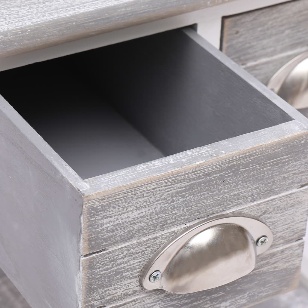 Side Table Gray 40 x 40 x 40 cm Paulownia Wood