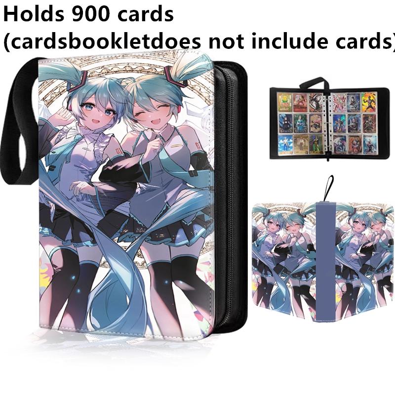 Hatsune Miku 400pcs/900pcs Card Album Book Folder 4/9 Card Slots Collections Zipper Double Pocket Zipper Card Binder Holder