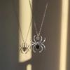 New Geometry Zircon Spider Pendant Necklace Earrings Keychain Trendy Retro Versatile New Gothic Jewelry Gift Wholesale