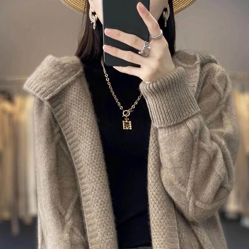 Autumn Winter Women's Cardigan Long Sleeve Sweater Coat Loose Warm Cashmere Knitwear Fashion Female Long Coat