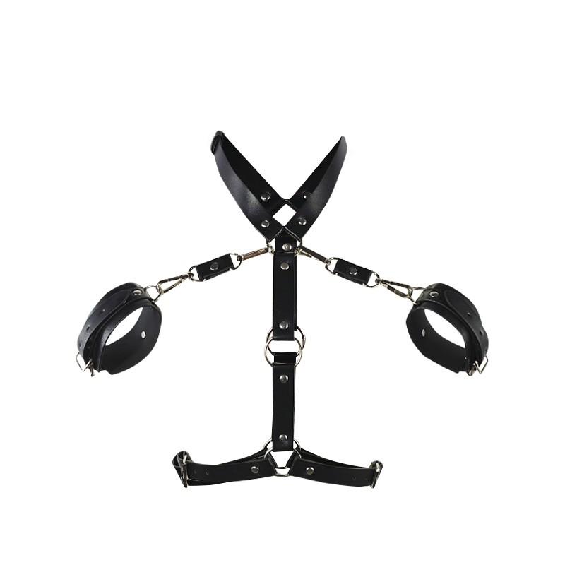 Fun Lingerie, Women's Leather Bound Clothing, Handcuffs, Backhand Props, Women's Toys