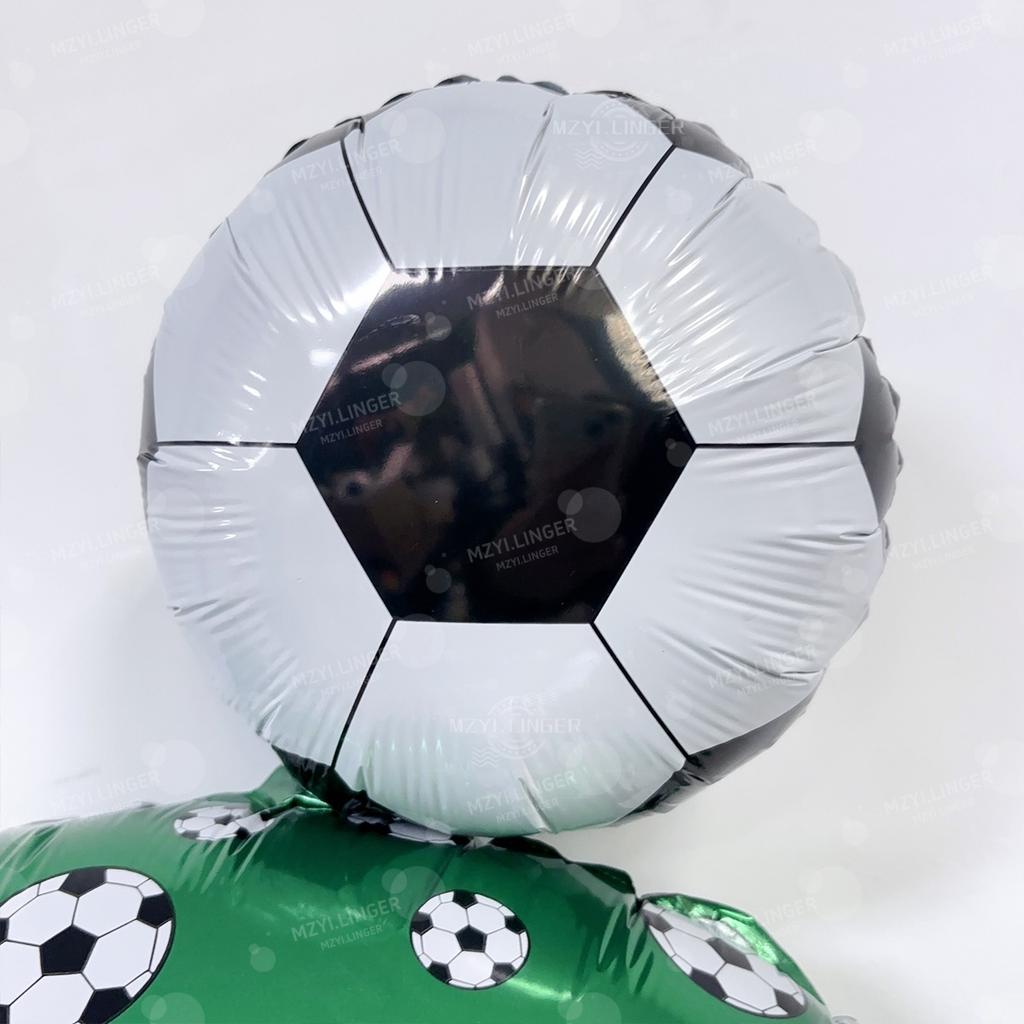 Football print number balloon set 0-9 mini football aluminum film balloons for birthday parties, anniversaries, event decoration