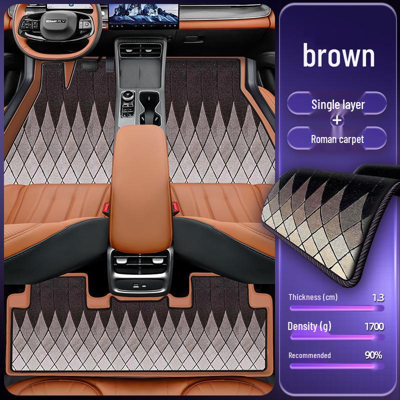Eco-friendly Dustproof Car Floor Mats for Chery Tiggo 8 - Double-Layer Leather Interior Accessories