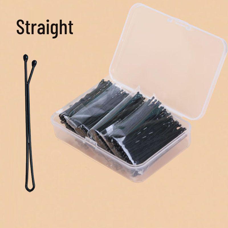 Simple Black U-Shaped Hairpins: Small Steel Clips for Women's Hair