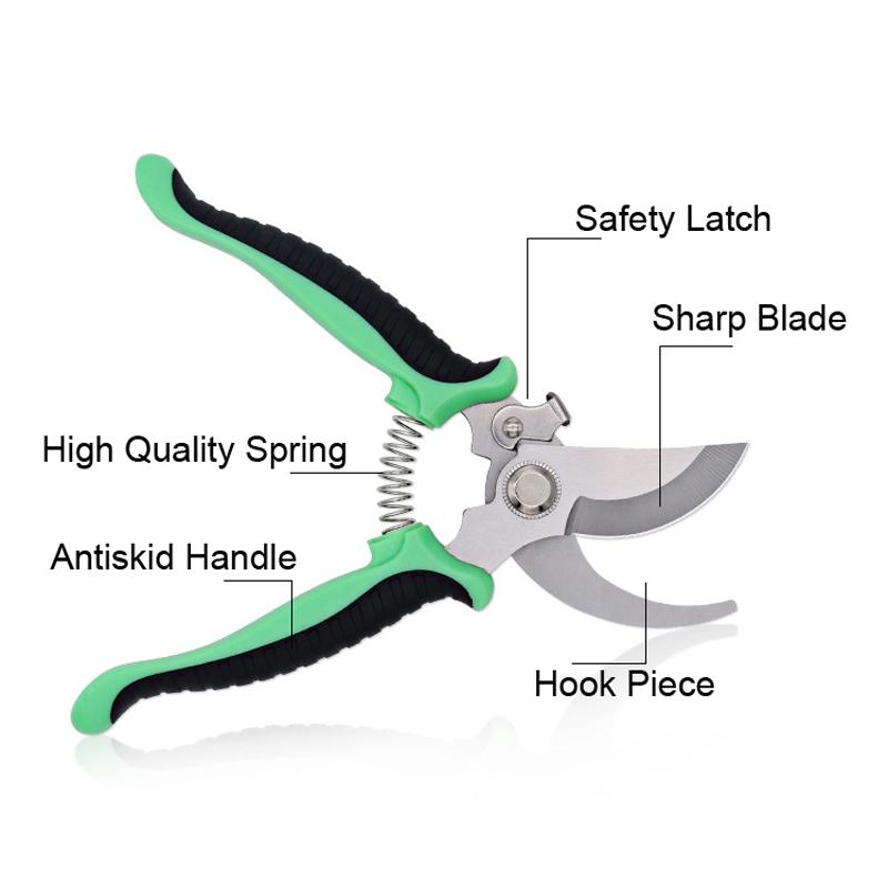Sharp Blade Gardening Fruit Branch Pruning Shears Non-slip Labor-saving Multi Garden Scissors Bonsai Plants Flowers