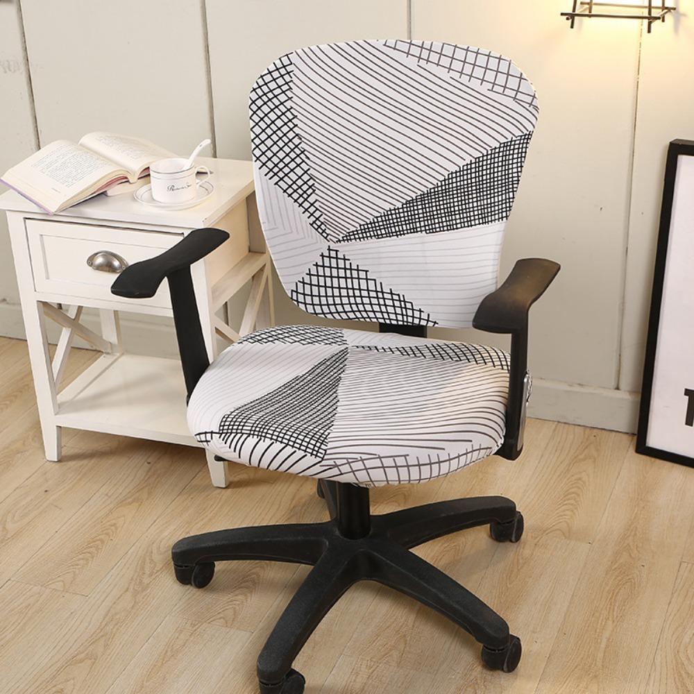 2Pcs/Set High Elastic Office Chair Covers Pattern Thicken Gaming Chair Covers Anti Slip Dustproof Computer Split Seat Cover