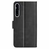For Sony Xperia 1 V Leather Phone Stand Case Calf Texture Cell Phone Wallet Cover
