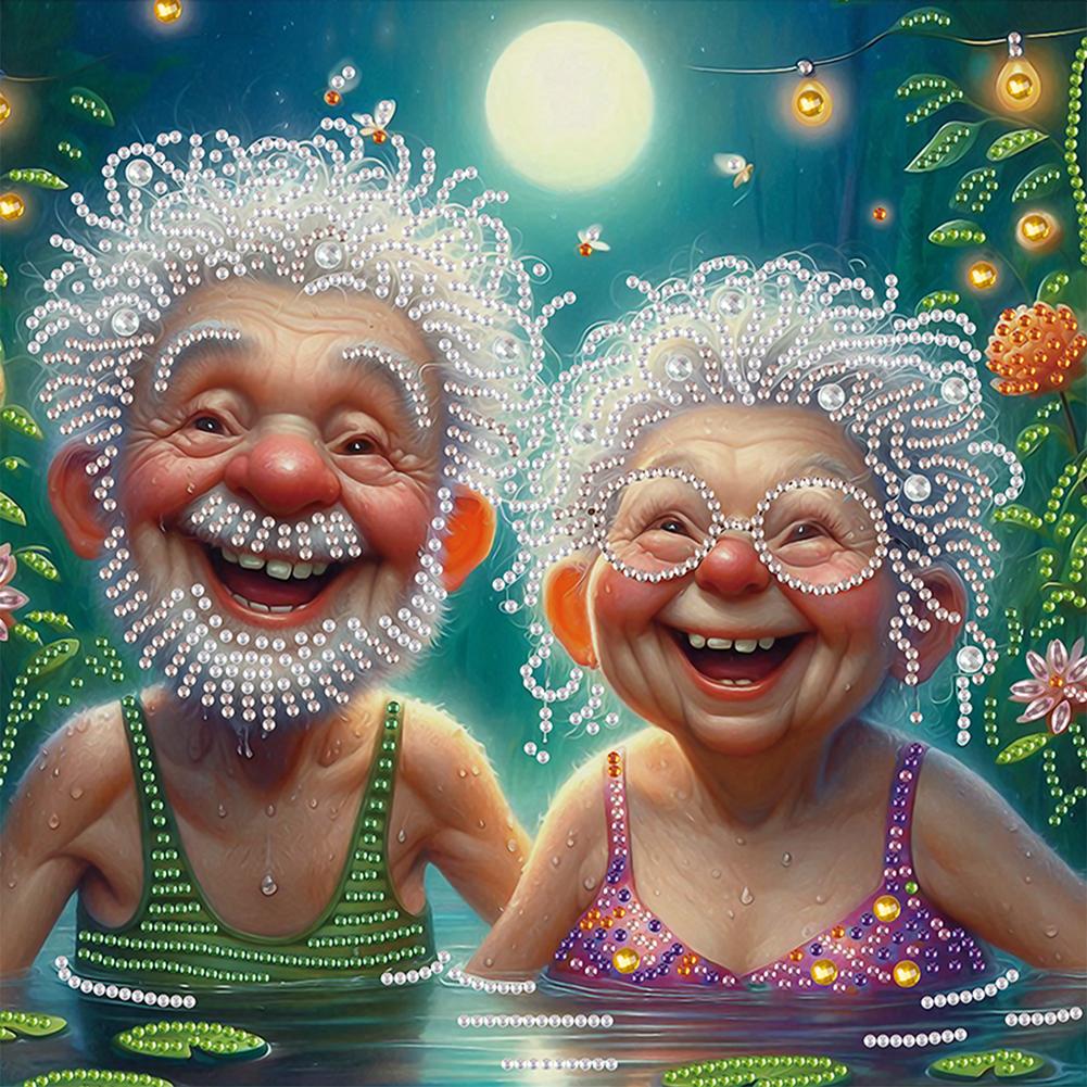 

5D DIY Частичная Алмазная Живопись Набор Специальных Форм Алмазов Бабушка Декор 30x30см