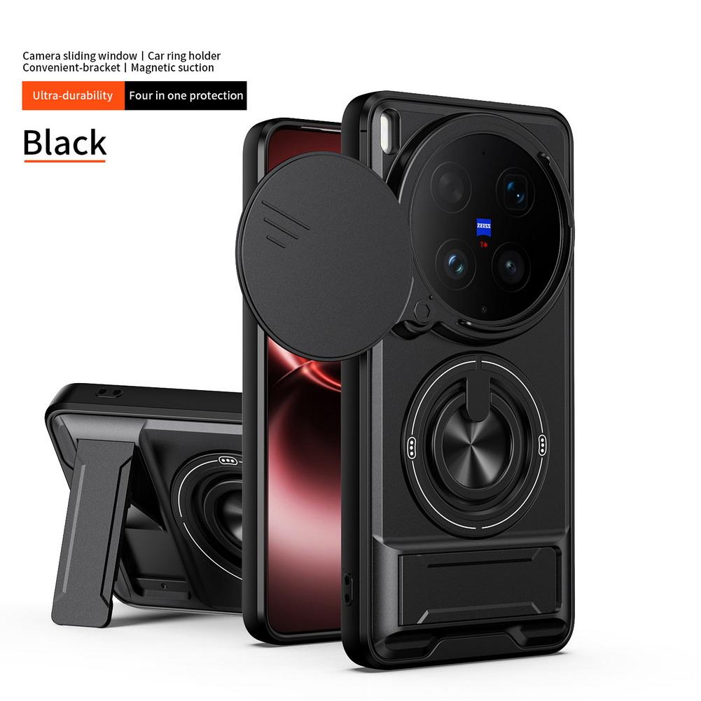 2 v 1 kroužek na prst s vestavěným magnetickým držákem do auta Pouzdro pro VIVO X300 Ultra X300 Pro Ochranný kryt fotoaparátu