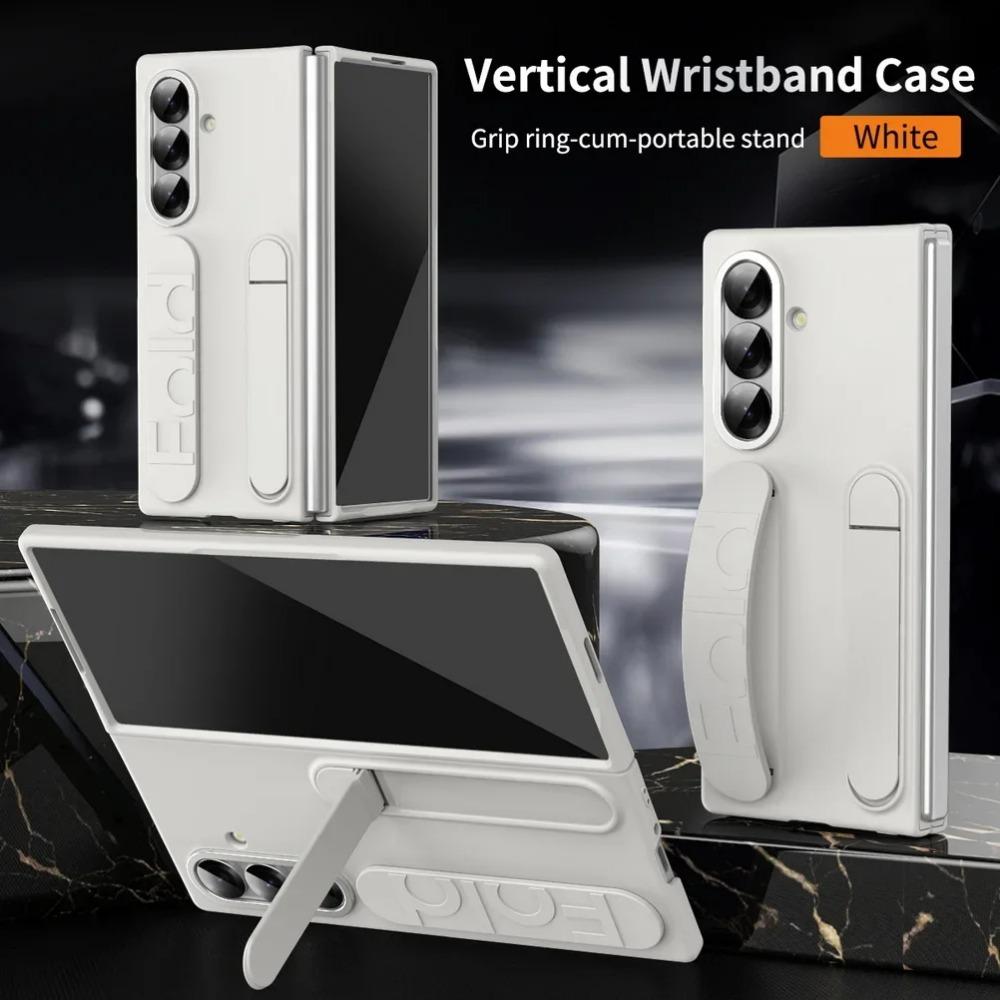 Lyxigt handledsband Bärbar stativhållare Multifunktionellt phone case för Samsung Z Fold 7 6 5 4 3 Stötsäkert Skyddande baksidesskydd