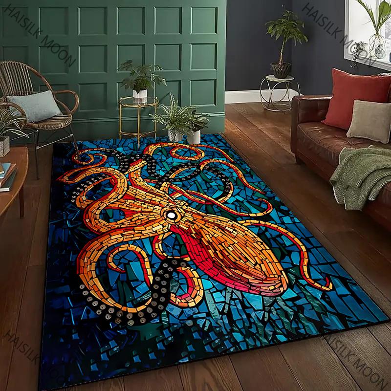 17 Styles Art Style Octopus Printed Carpet Living Room Bedroom Sofa Large Area Decorative Mat Kids Play Soft Non-slip Rugs Gift
