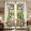 Set Of 2 Easter Cartoon Rabbit Cross Print Perforated Curtains Multiple Sizes Living Room Bedroom Insulation Decoration Curtain Blackout Polyester