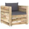 2 Piece Garden Lounge Set with Cushions Green Impregnated Wood