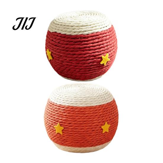 Kitten Hunting Training Ball Cat Scratching Ball, Drum Shaped Paper Rope Interactive Rolling for Indoor Cats To Scratch, Pat, Bite Pet Toys