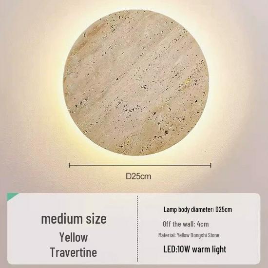 Wabi-Sabi Style Retro Yellow Travertine Light for Hallway, Corridor, Entrance, Balcony, and Bedside Atmosphere.