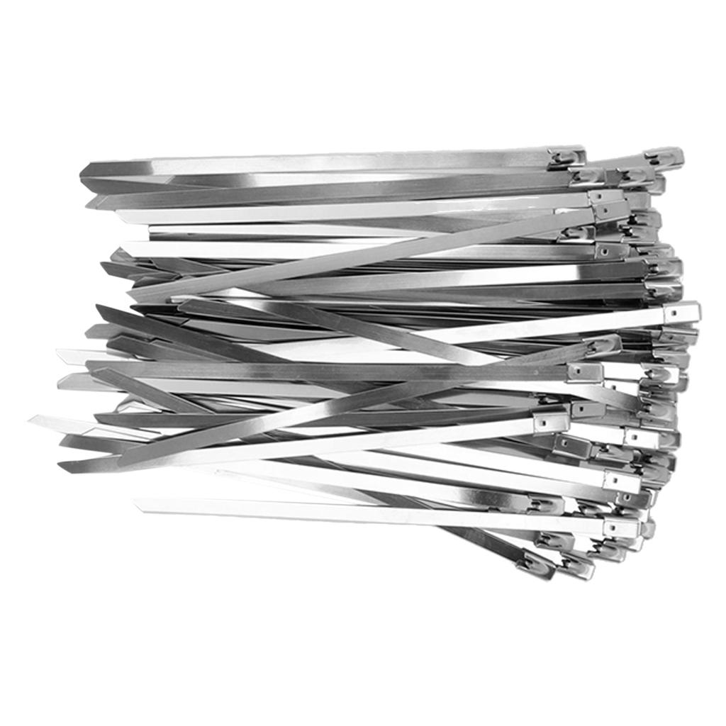 100Pcs Cable Tie Stainless Steel Hose Zip Tie Self Locking Set Kit for Wire Line Type A