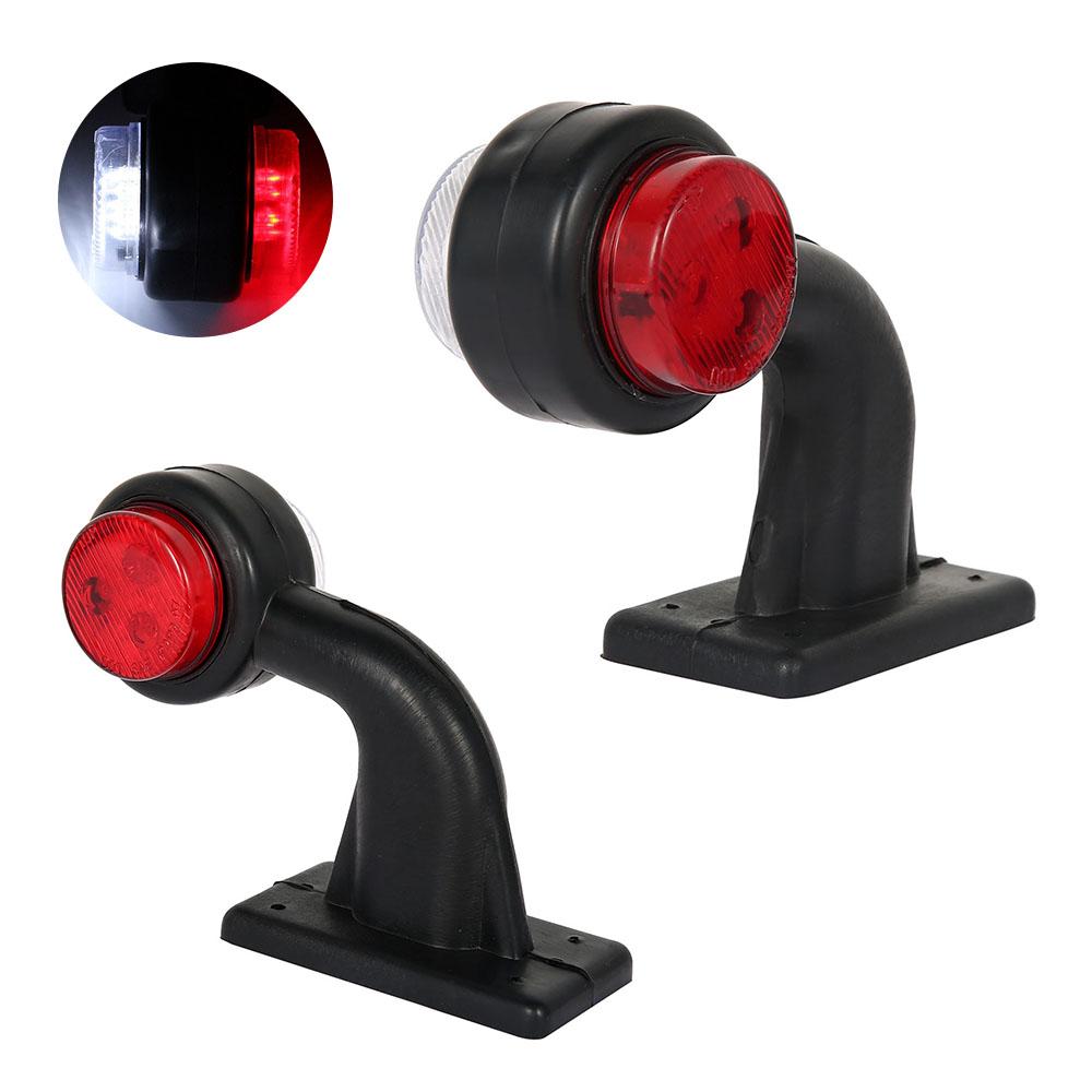 2Pcs Truck Side Marker Light 12V Premium Trailer Outline Lamp Professional Truck Round Clearance Bright Indicator Warning Lamp