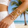 6Pcs Women Bracelet Natural Imitation Pearls Rice Beads Starfish Shell Conch Design Holiday Beach Style Bracelet