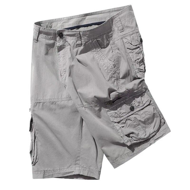 Men's Shorts Loose Multi-Pocket Overalls Summer Cotton Comfortable Military Cargo Shorts Outdoor Casual Sports Work Short Pants