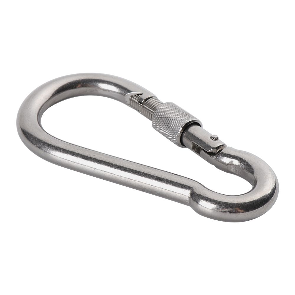M4~M12 Camping Equipment 304 Stainless Steel Travel Kit Carabiner Safety Hook Lock Ring