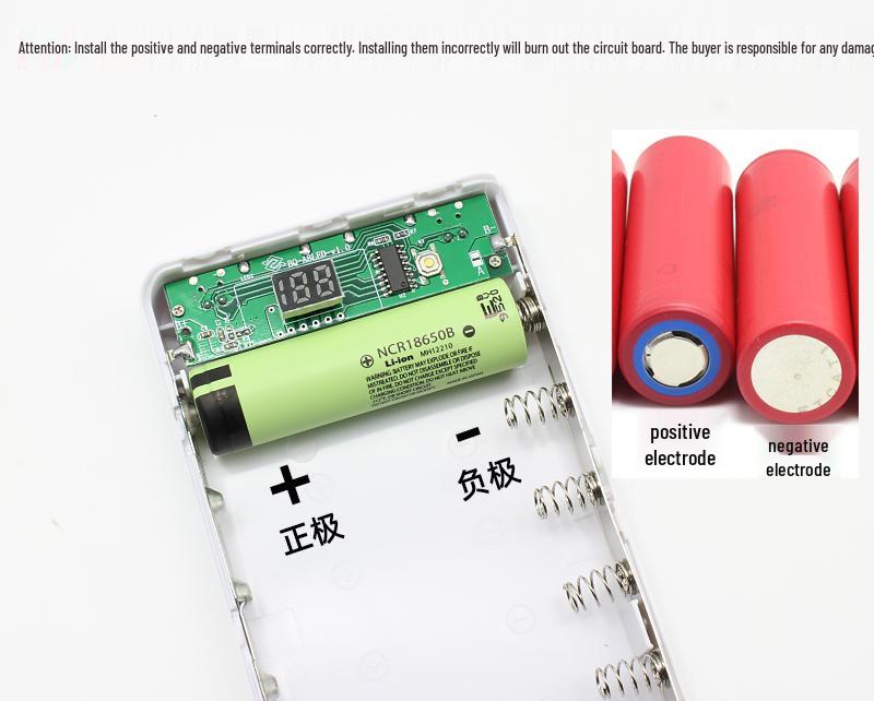 8-Section 18650 DIY Solderless Lithium Battery Power Bank Kit