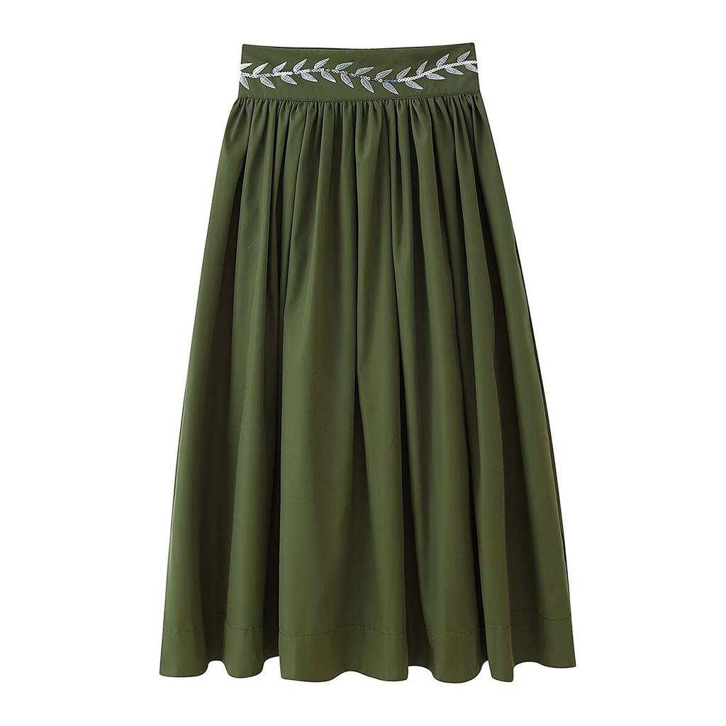 European and American Style, New Women's Clothing, Foreign Style Heavy Industry Sequined Embroidered Vest Skirt Women's Two-piece Set