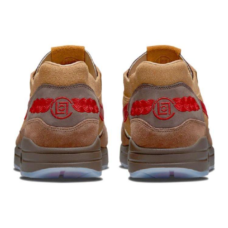 Nike CLOT X  Air Max 1 Tea Leaf Brown Death Kiss 2.0 Tea Leaf Casual Sneakers Unisex Sneakers Yellow DD1870-200(S-BOX)