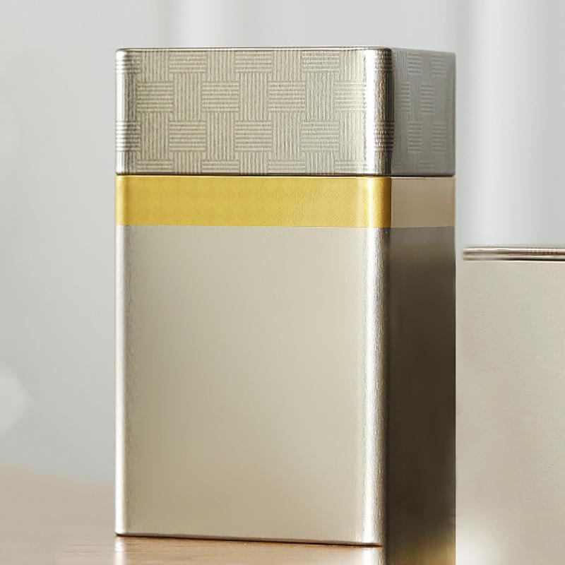 

Portable Tea Box Solid Color Tea Sealed Box Teaware Storage Container Tinplate Can Sugar Box Kitchen Storage Outdoor Tableware золотой