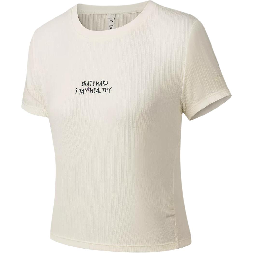 Anta Lifestyle Series Letter Breathable Short Casual Simple Sports Short Sleeve T-Shirt Women Tops 162628124-1 M