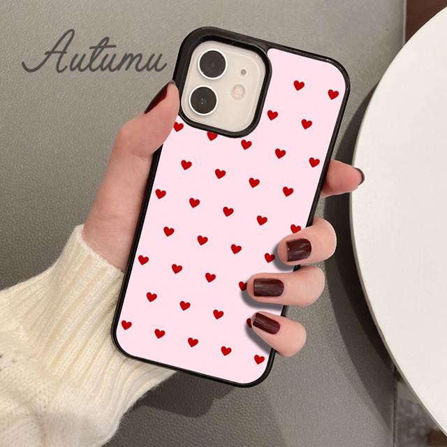 Valentine Day hearts pattern Phone Case for iPhone 17 Air 15 16 11 12 13 14 Pro Max Plus coque Fundas Shell