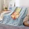 1PC Pineapple Waves Graphic Print Flannel Blanket Lightweight and Portable for Lunch Break Warmth and Comfort Halloween Gifts Holiday Present