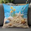 Pillowcases Decorated with Beach Shells and Starfish
