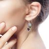 European And American Natural Moonstone Female Multi -Color Zircon Earrings 