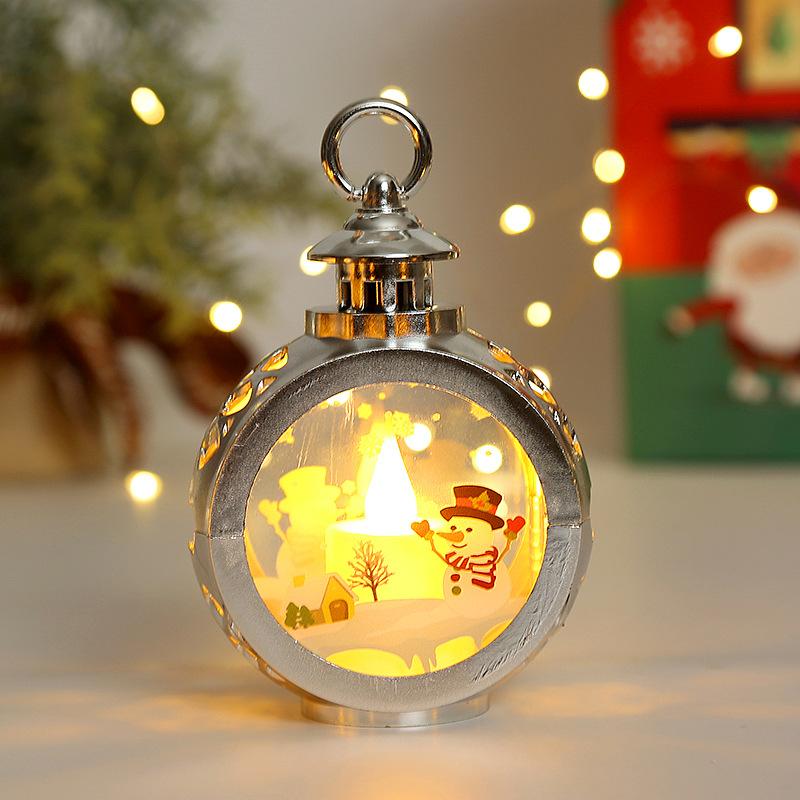 Santa Claus LED Light Christmas Retro Candle Wind Lamp for New Year Christmas Gift Snowman Home Decoration