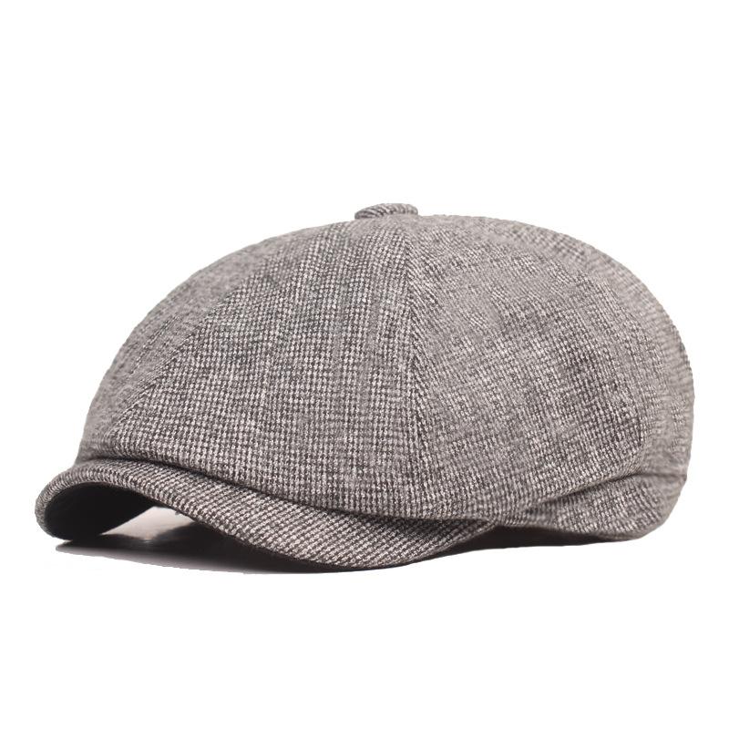 Bavlněný baret Pánská malířská čepice Newsboy čepice Klobouk Rybí kost Osmihranný klobouk