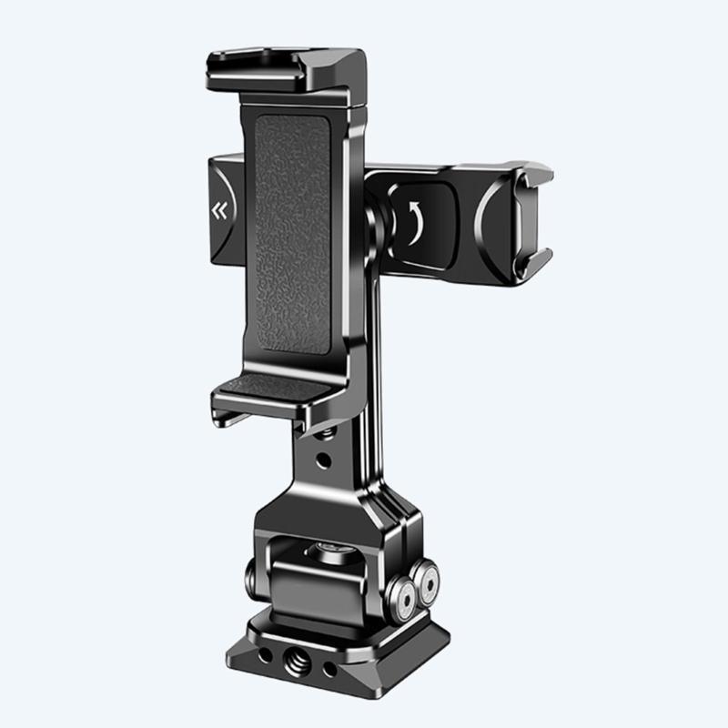 Phone Tripod Mount Adapter with for Arca Base Cold Shoes 3/8in 1/4in Screw Hole 360 Degree Rotatable Double Phone Clip