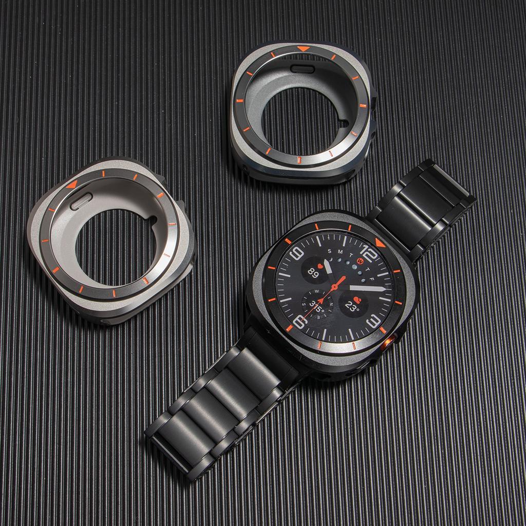 Hülle für Samsung Galaxy Watch Ultra 2025/7 47mm Metall+PC Bumper mit Skala für Galaxy Ultra 47mm Schutzschale Abdeckung