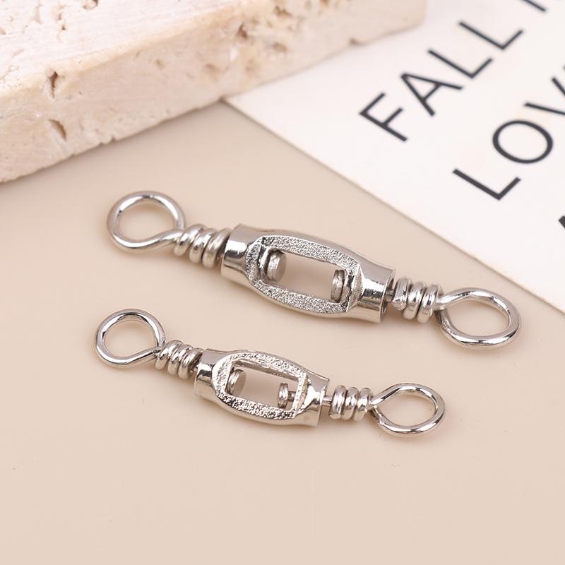 New 20Pcs Fishing Universal Swivel Heavy Duty Stainless Steel Swivels Saltwater Fishing Connector Terminal Tackle