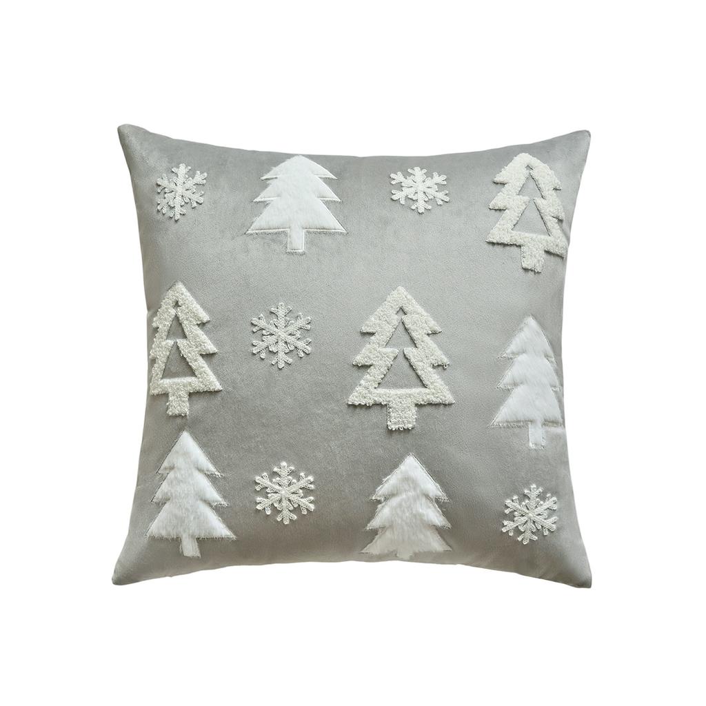 Christmas Green Pillowcase 17.71 X 17.71Inches Christmas Tree With Snowflakes Throw Pillowcase
