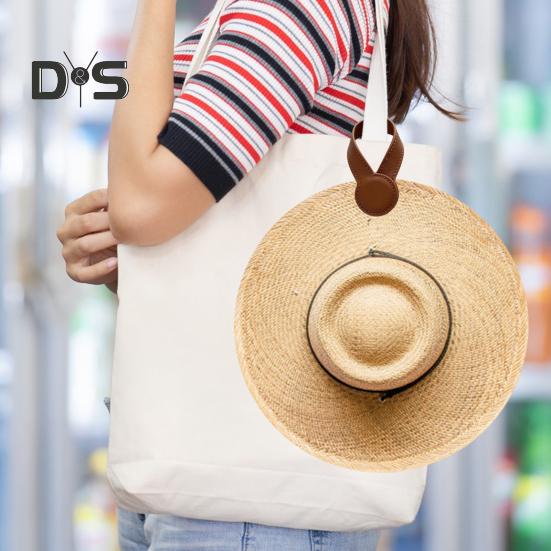 Faux Leather Magnetic Hat Clip Hands-Free Portable Multipurpose Travel On Bag Backpack Handbag Luggage Cap Holder Magnet Storage Hook Vacation