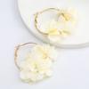 Pauli Manfi Fashion New Metal Fabric Flower Petal Drop Earrings Women 'S Sexy Elegant Casual Jewelry Accessories