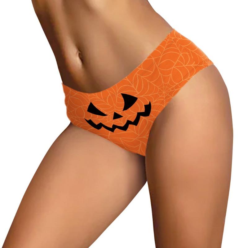 Halloween women's panties supply digital printing sexy briefs funny spider web panties