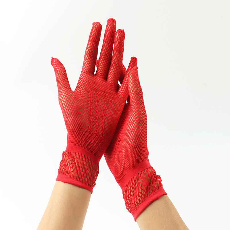 Summer Uv-proof Driving Gloves JK Mesh Fishnet Gloves Lace Full Finger Girls Lace Fashion Gloves Hand Cosplay Gloves