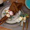 Flower Napkin Rings Rustic Napkin Rings Table Decor Western Napkin Ring Holder Rose Serviette Buckles for Wedding Party Banquet
